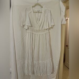 Baltic Born Ivory Flutter Sleeve Maxi Dress